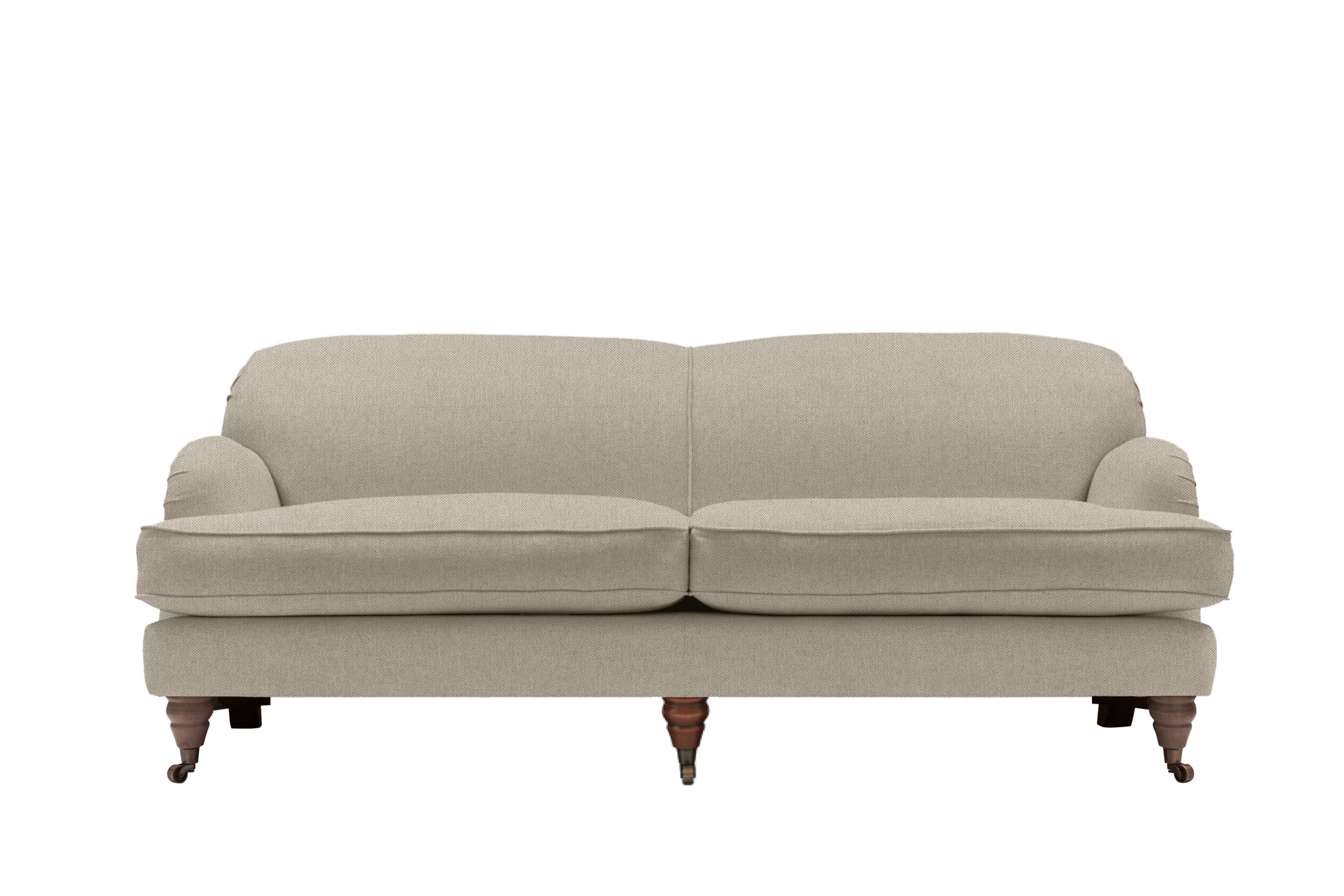 Agatha | 4 Seater | Heather Herringbone Flax