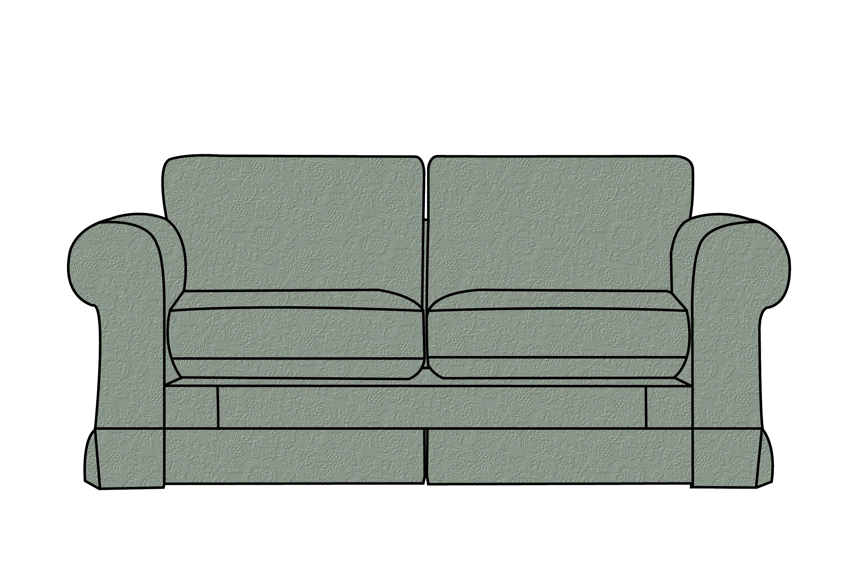 Albany | 2 Seater Extra Loose Cover | Shaftesbury Sage