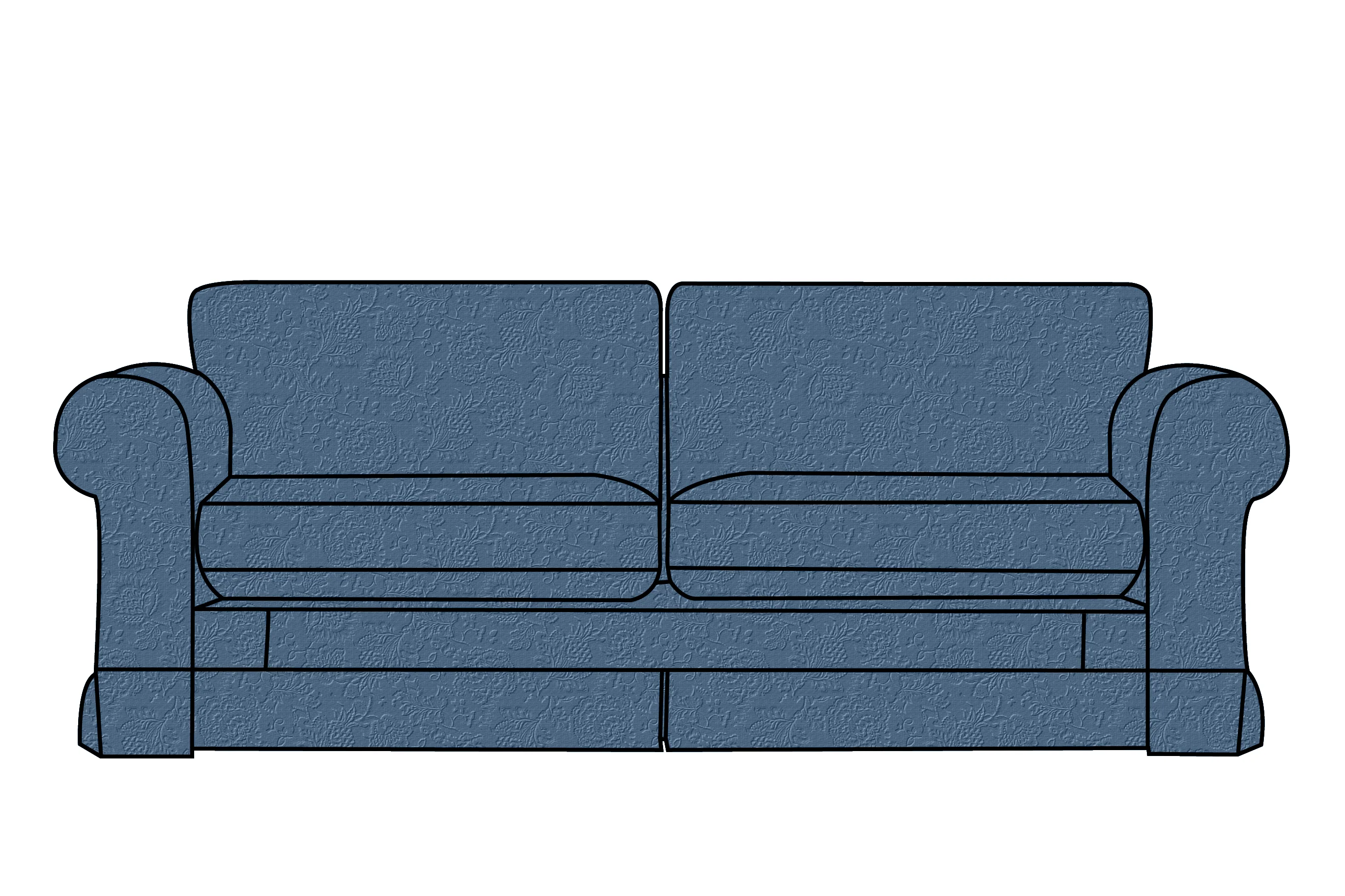 Albany | 3 Seater Extra Loose Cover | Shaftesbury Blue