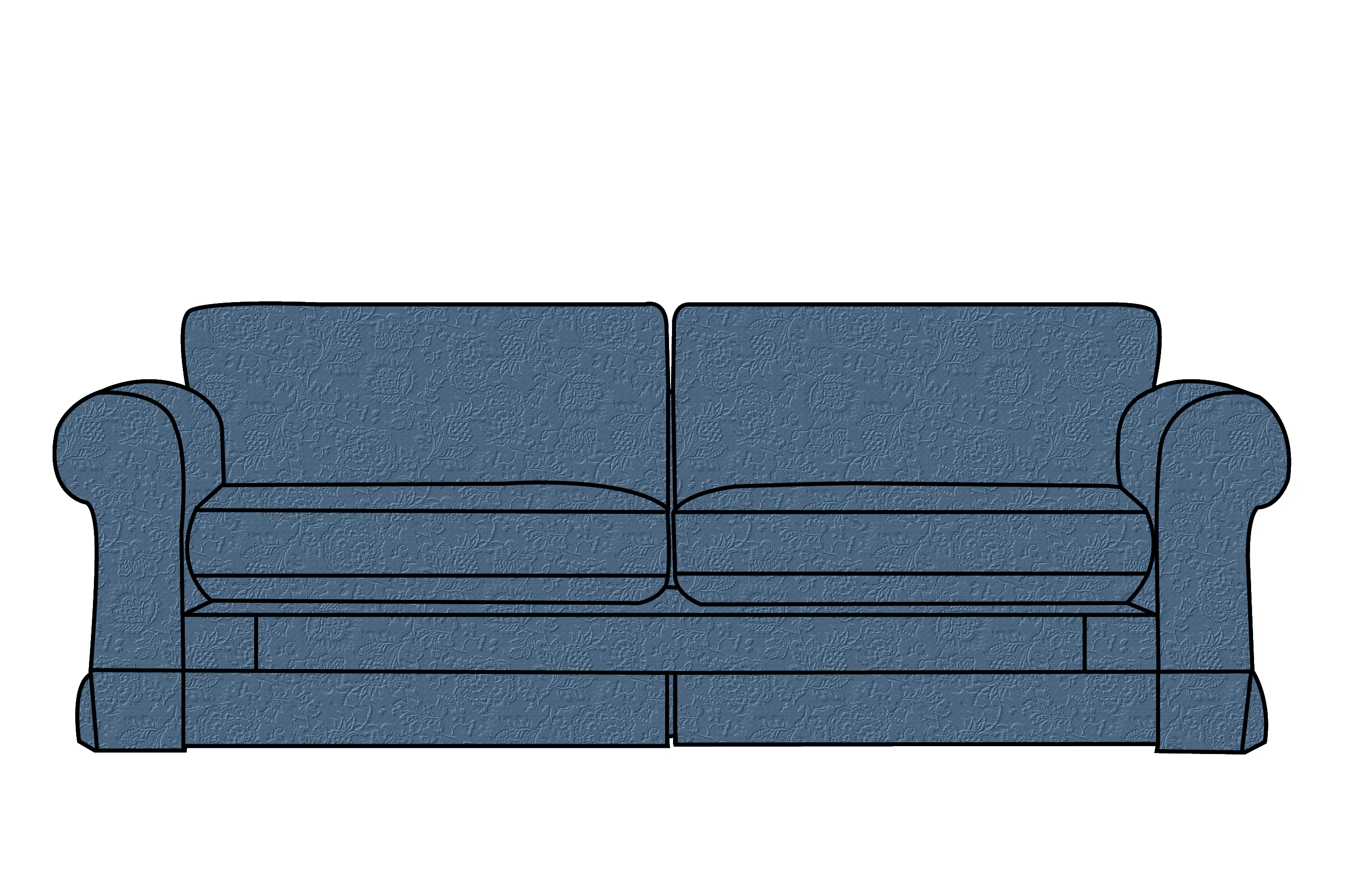 Albany | 4 Seater Extra Loose Cover | Shaftesbury Blue