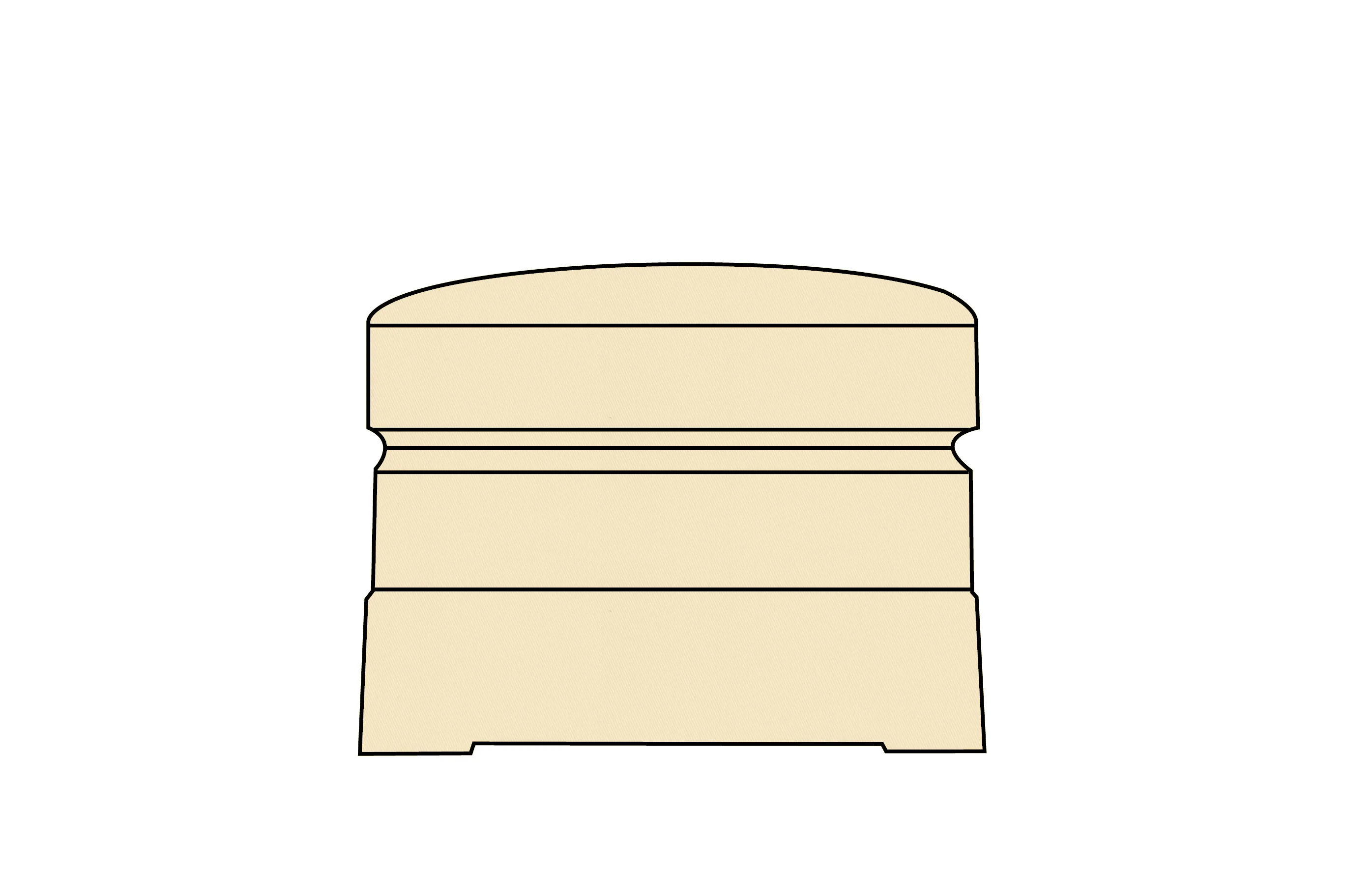 Newport | Footstool Extra Loose Cover | Miami Ivory