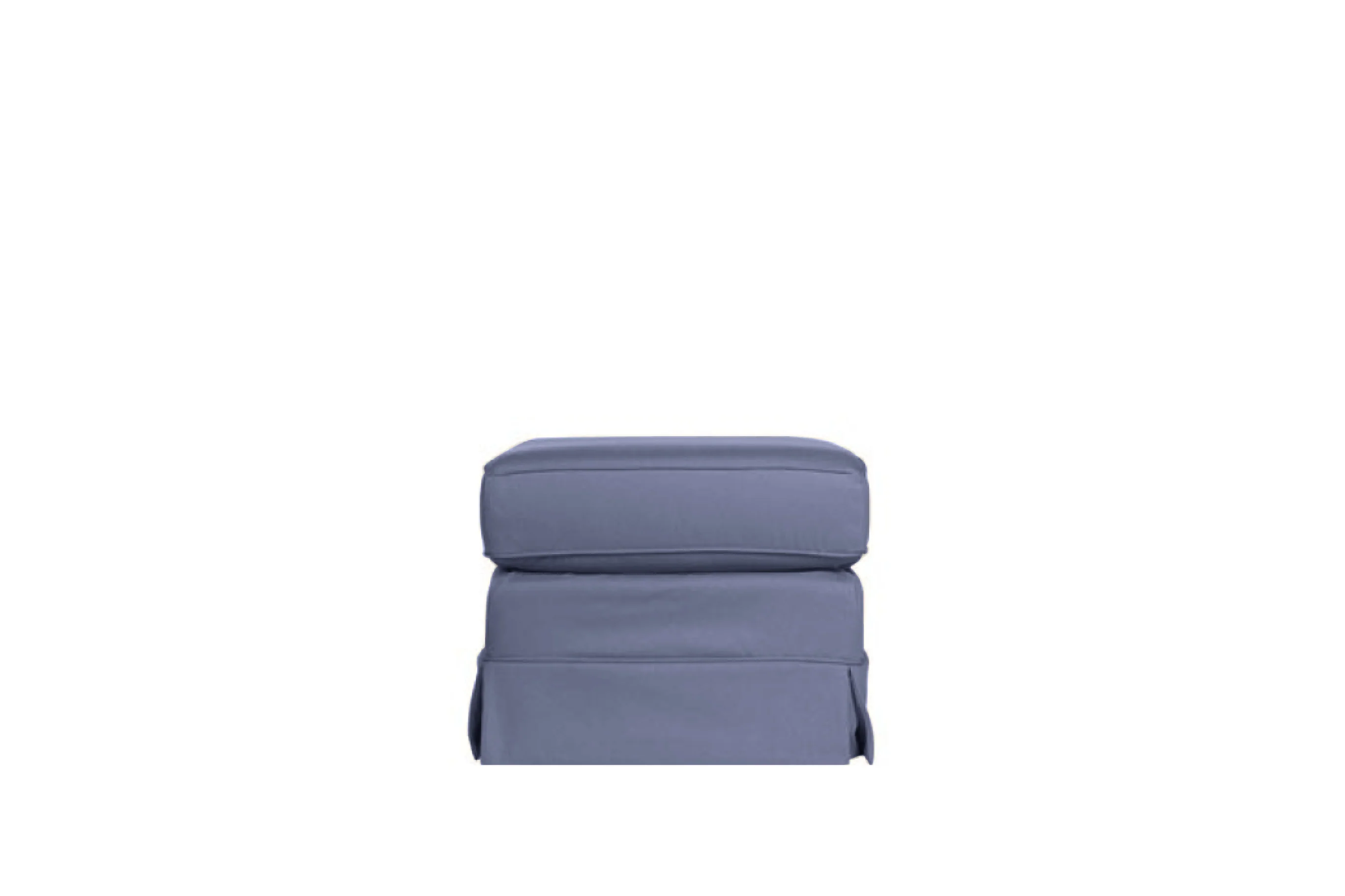 Madrid | Footstool Extra Loose Cover | Miami Sea Blue - Image 2