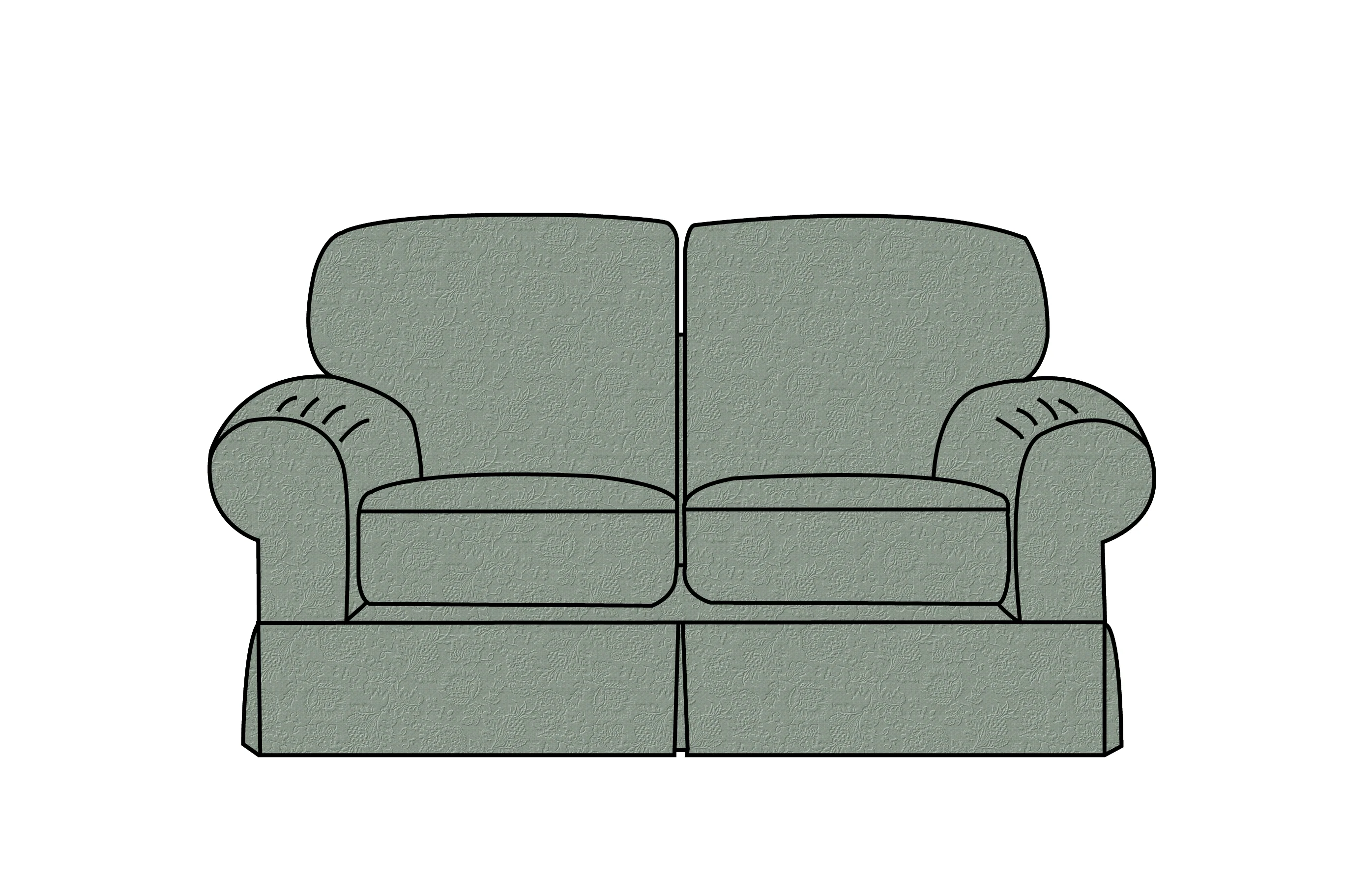 Banbury | 2 Seater Extra Loose Cover | Shaftesbury Sage