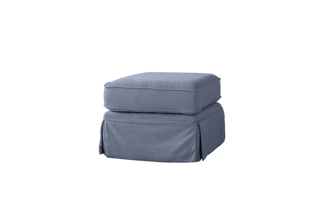 Banbury | Footstool Extra Loose Cover | Shaftesbury Cornflower Blue - Image 2