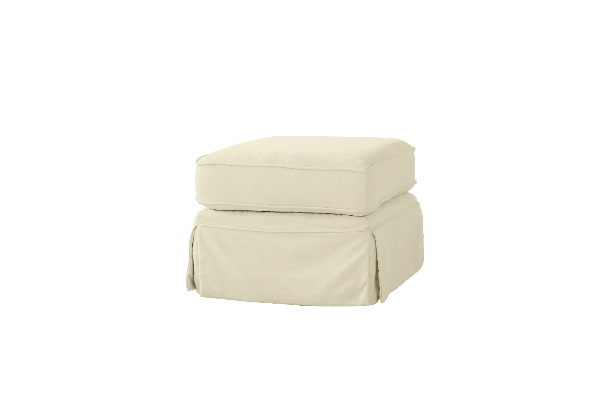 Banbury | Footstool Extra Loose Cover | Shaftesbury Natural - Image 2