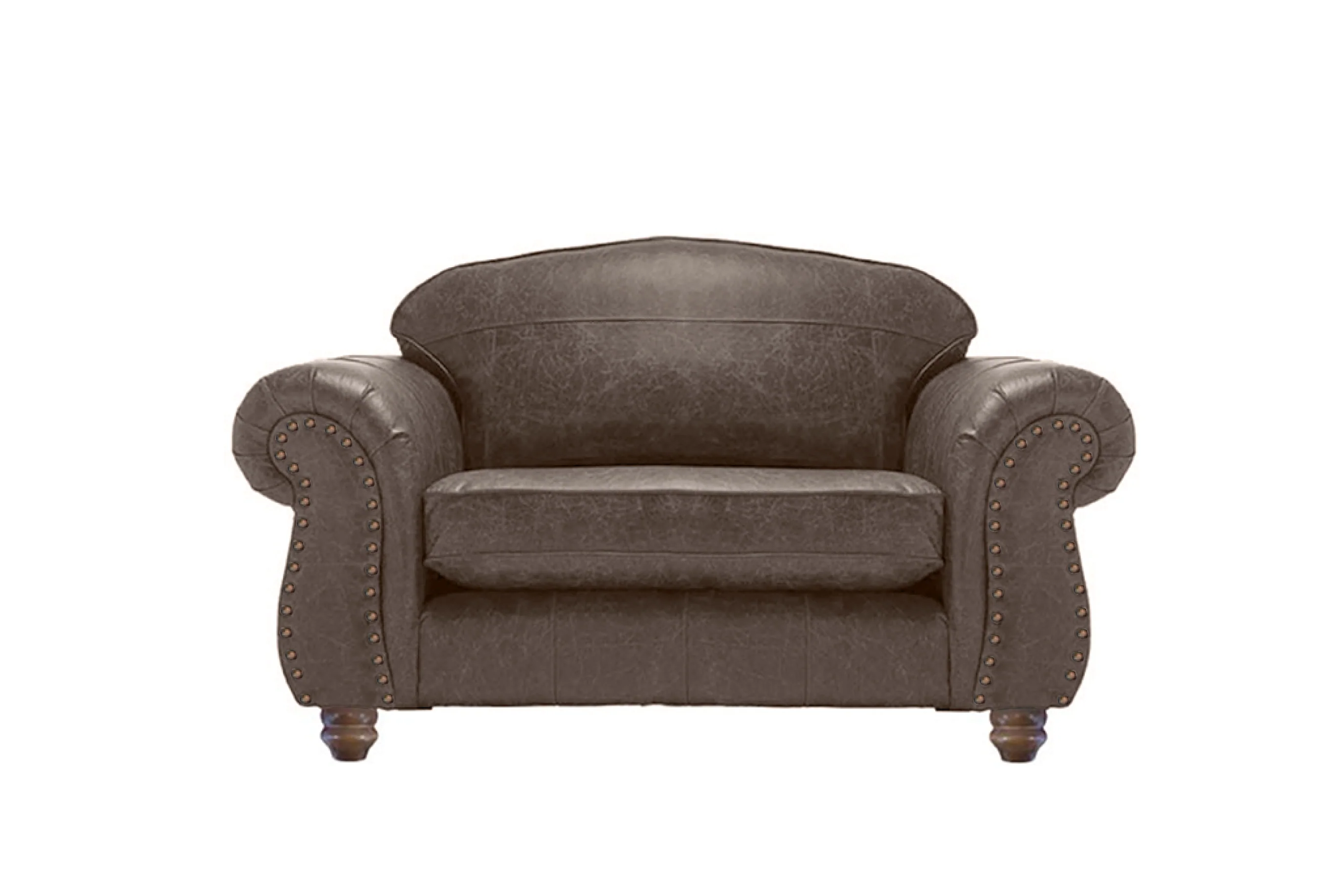 Burlington | Leather Love Seat | Vintage Grey