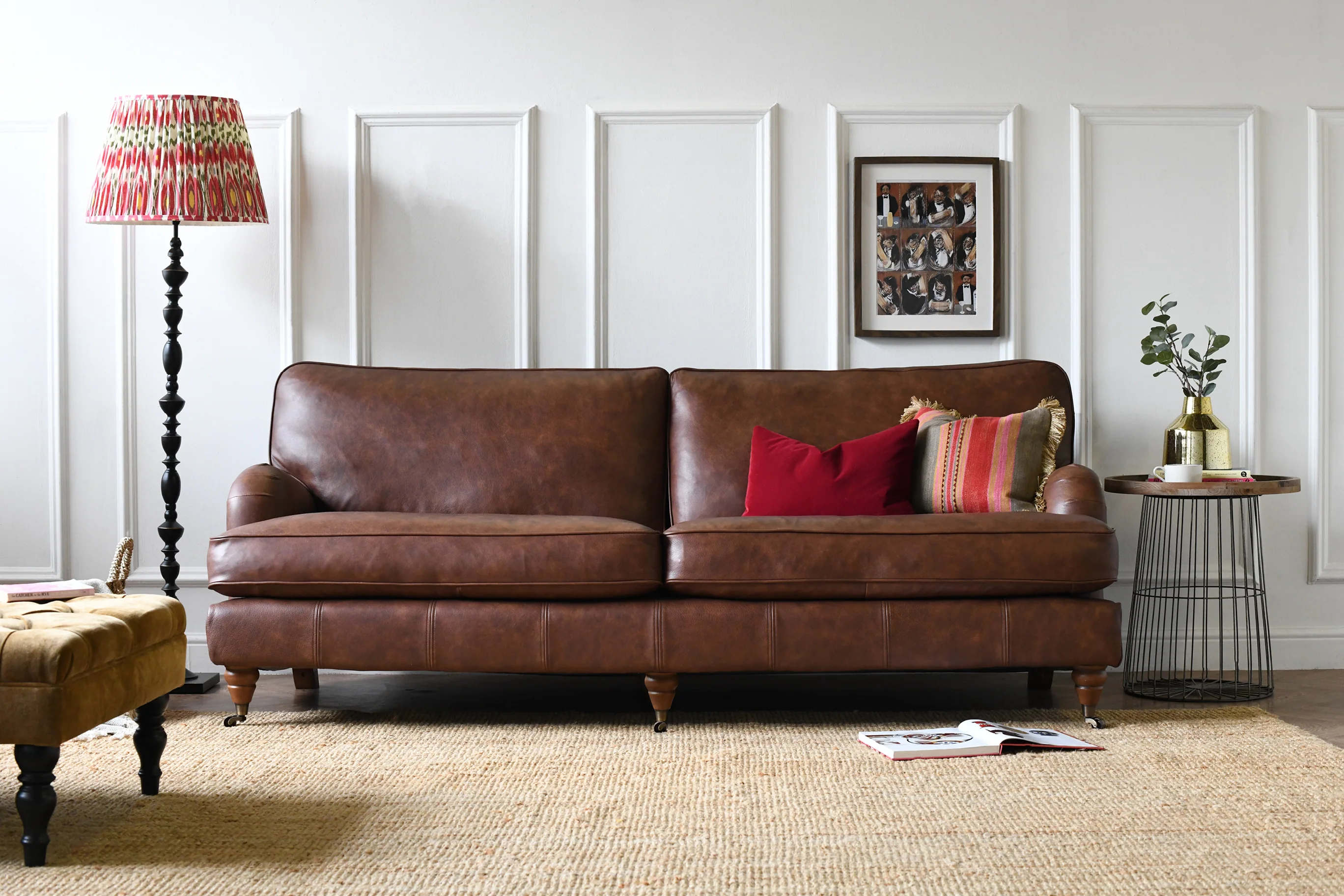 Florence | 4 Seater Sofa | Vintage Chestnut - Image 2