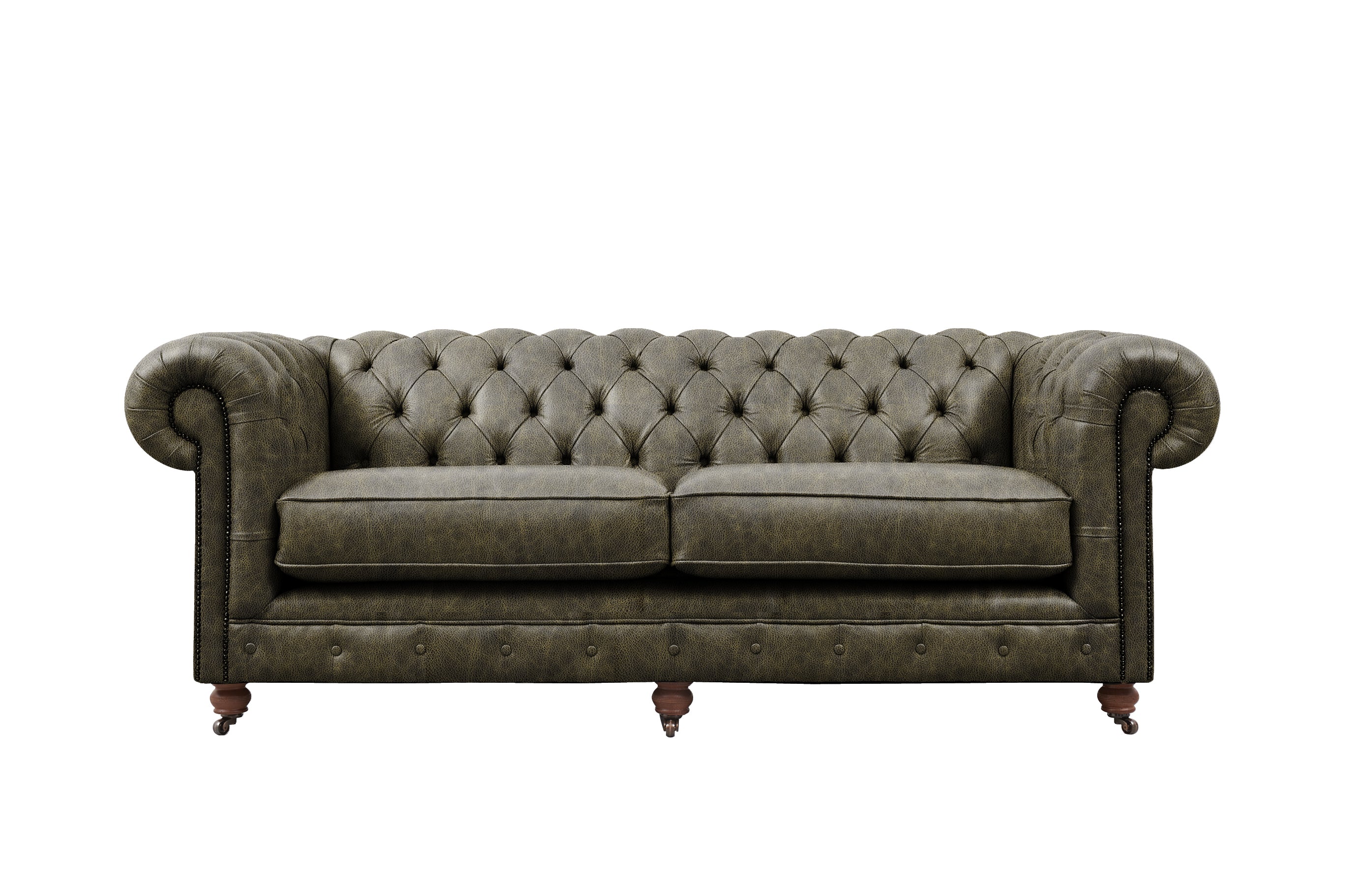 Grand Chesterfield | 3 Seater Sofa | Vintage Green - Image 2