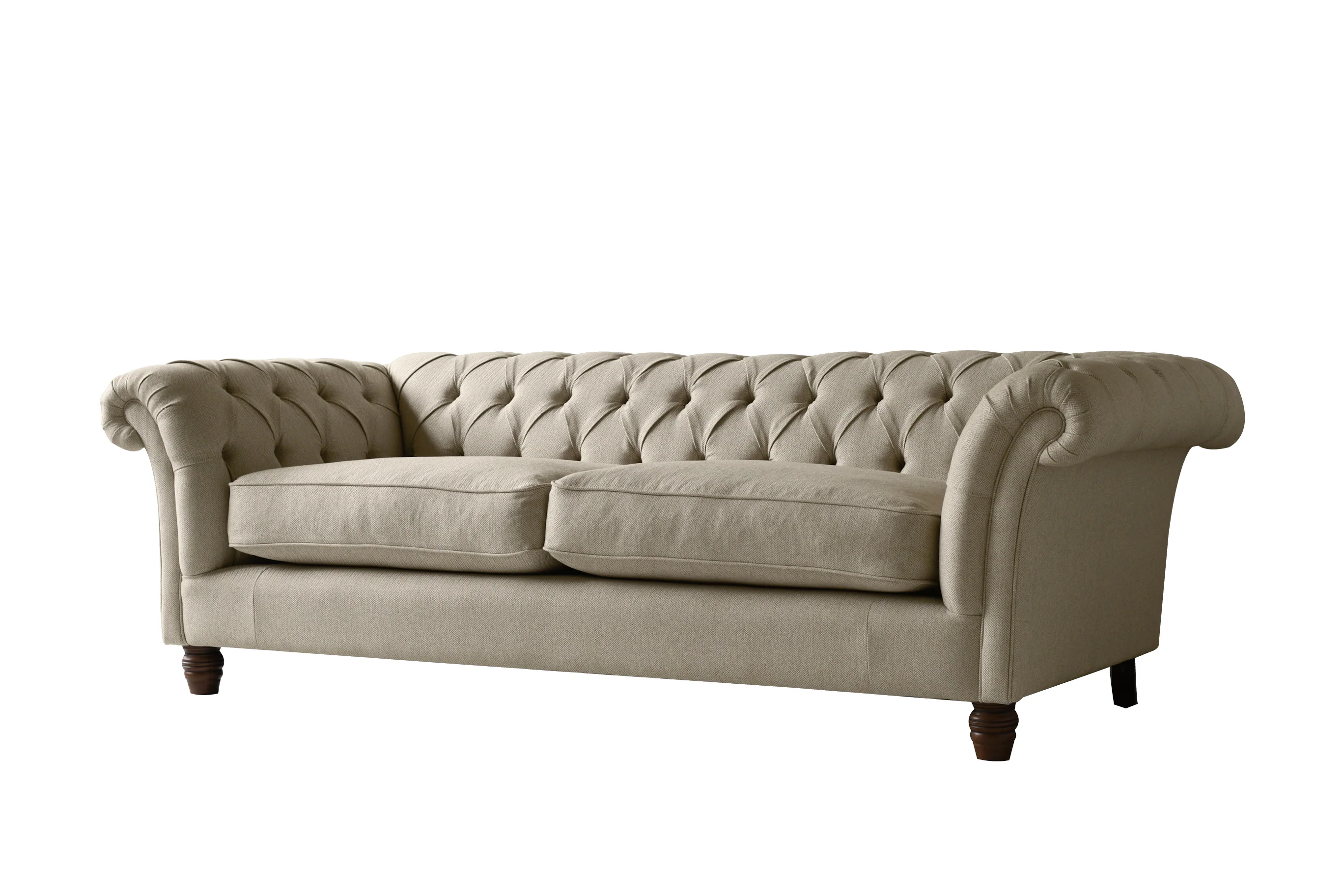 Grosvenor | 3 Seater Sofa | Heather Herringbone Flax - Image 2