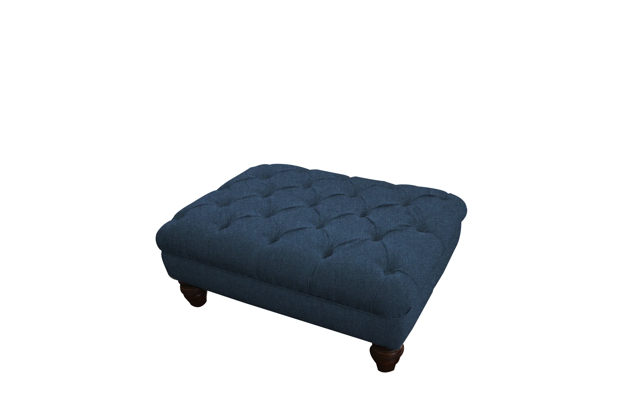 Grosvenor | Button Bench Footstool | Orly Blue - Image 2