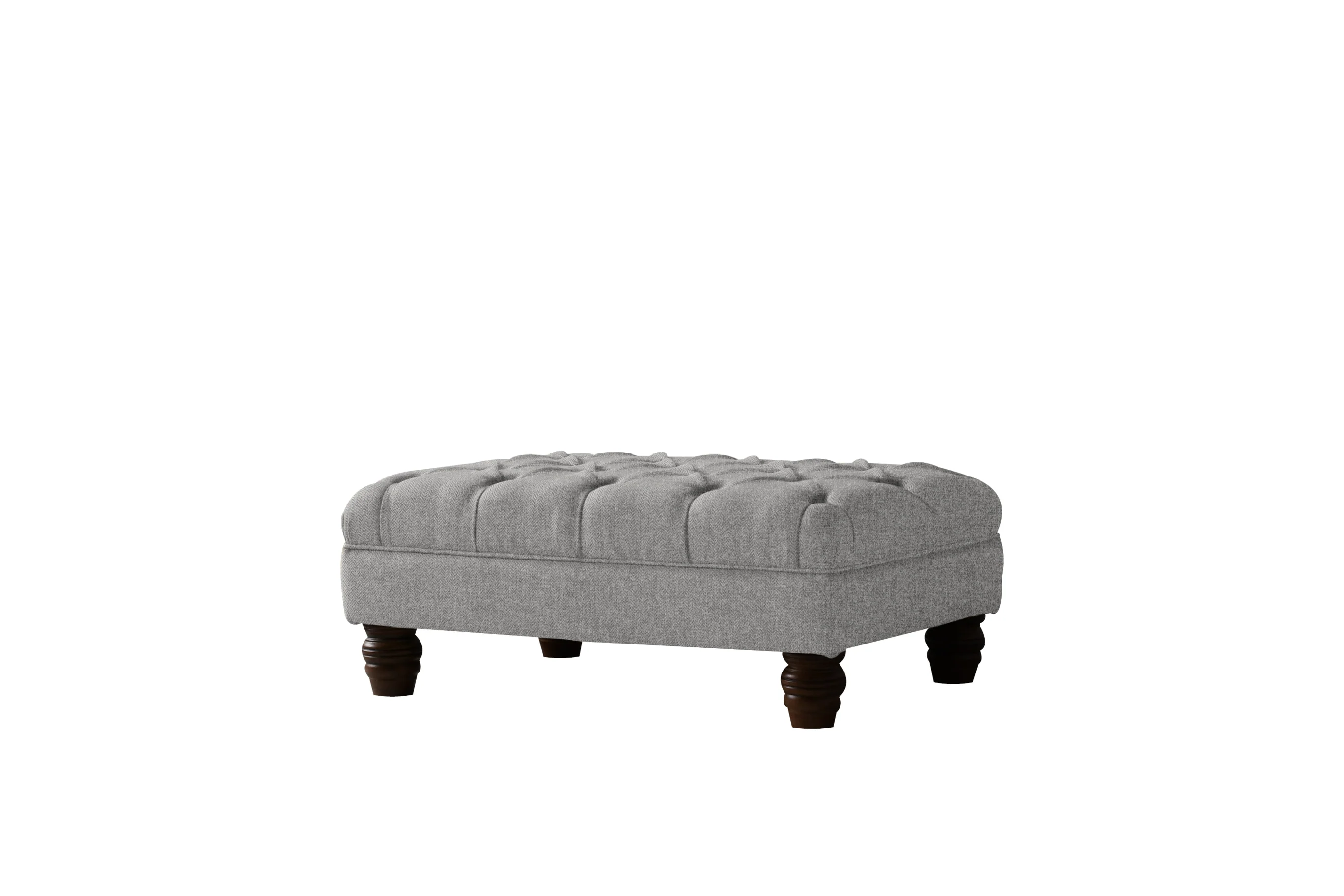 Grosvenor | Button Bench Footstool | Orly Light Grey