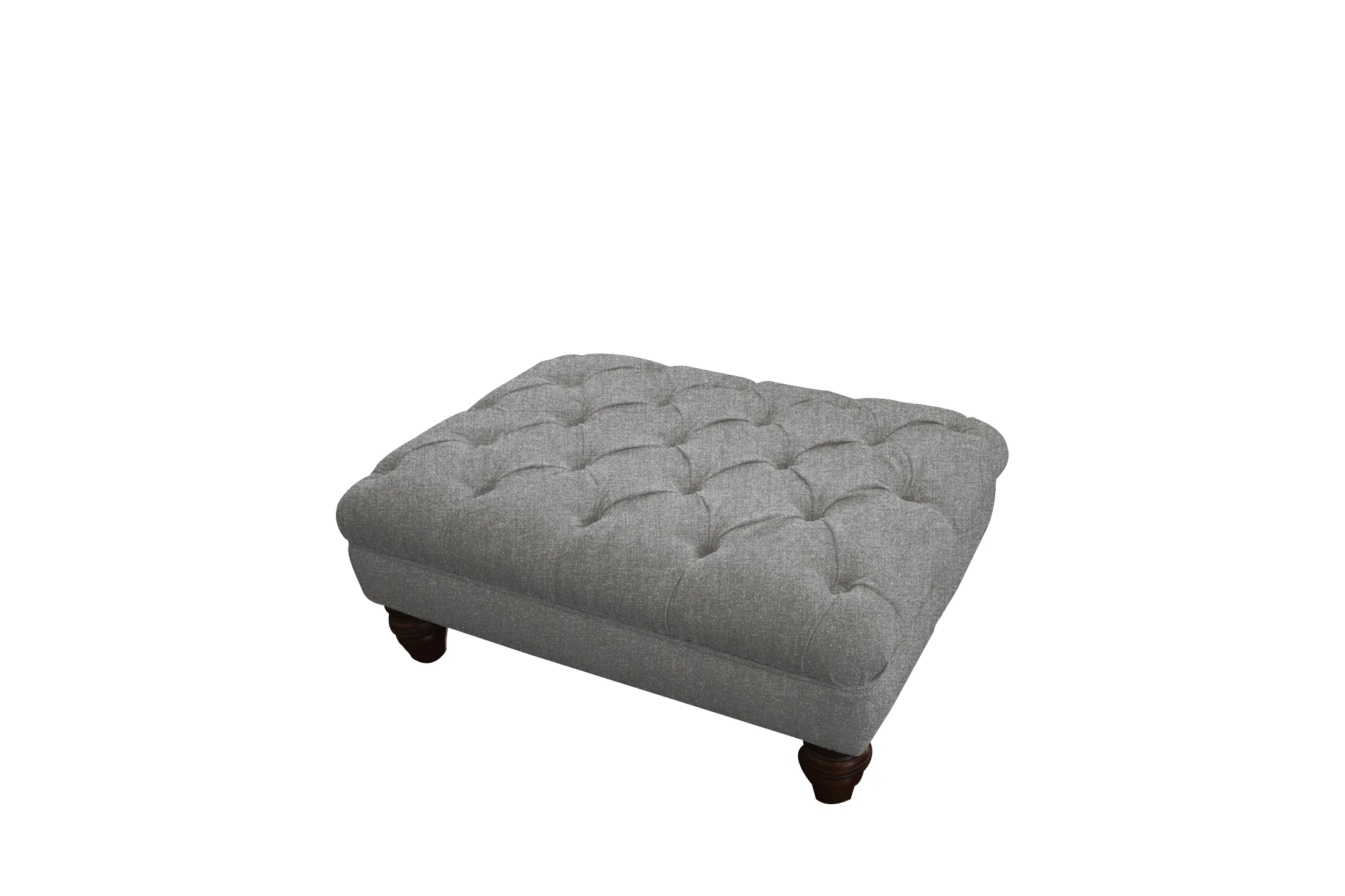 Grosvenor | Button Bench Footstool | Orly Light Grey - Image 2