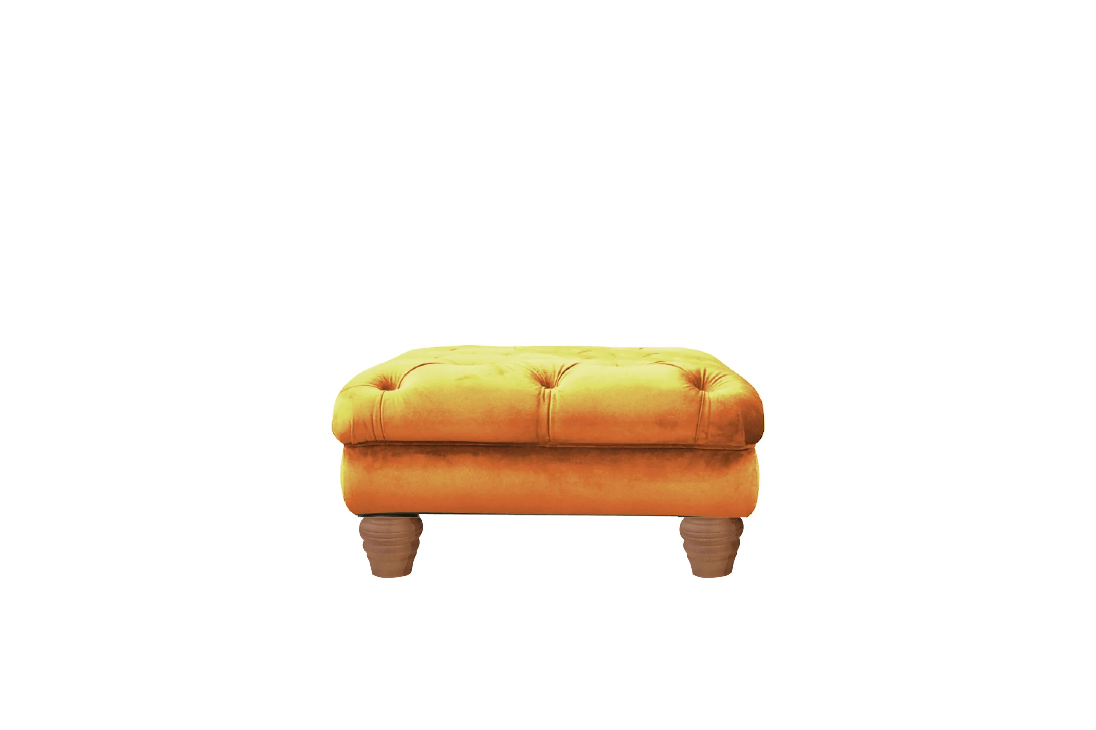 Grosvenor | Button Footstool | Opulence Saffron