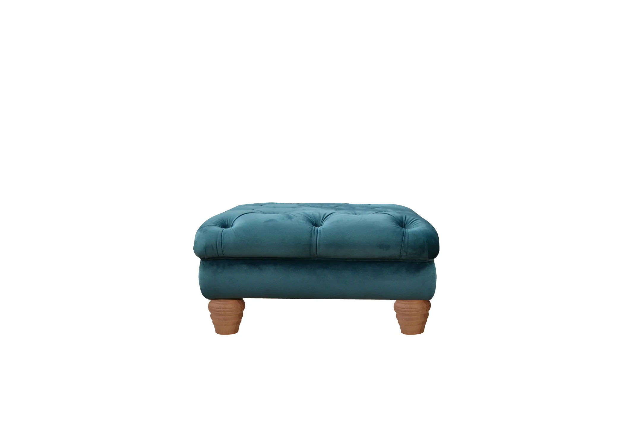 Grosvenor | Button Footstool | Opulence Teal