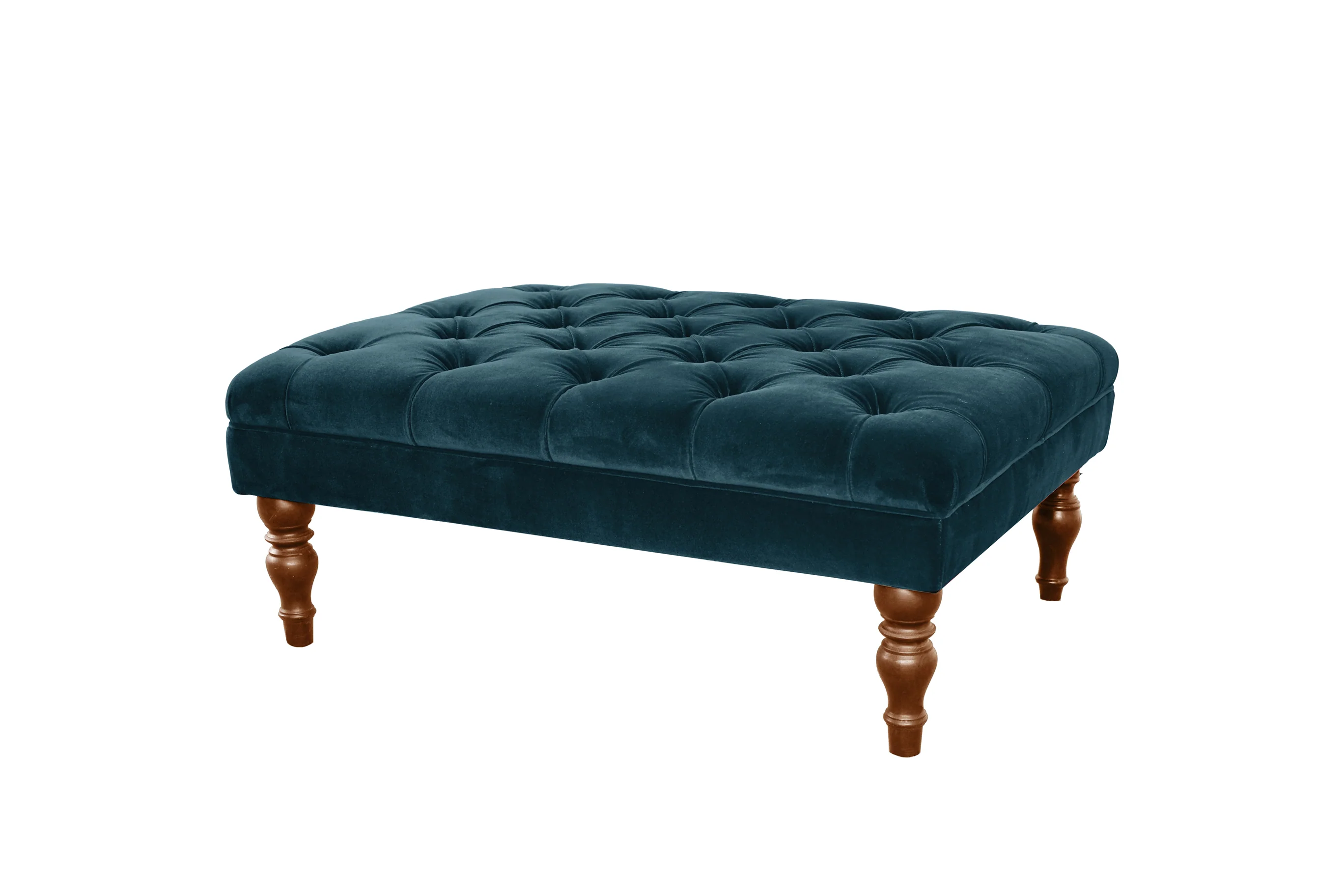 Morgan | Large Button Bench Footstool | Manolo Teal