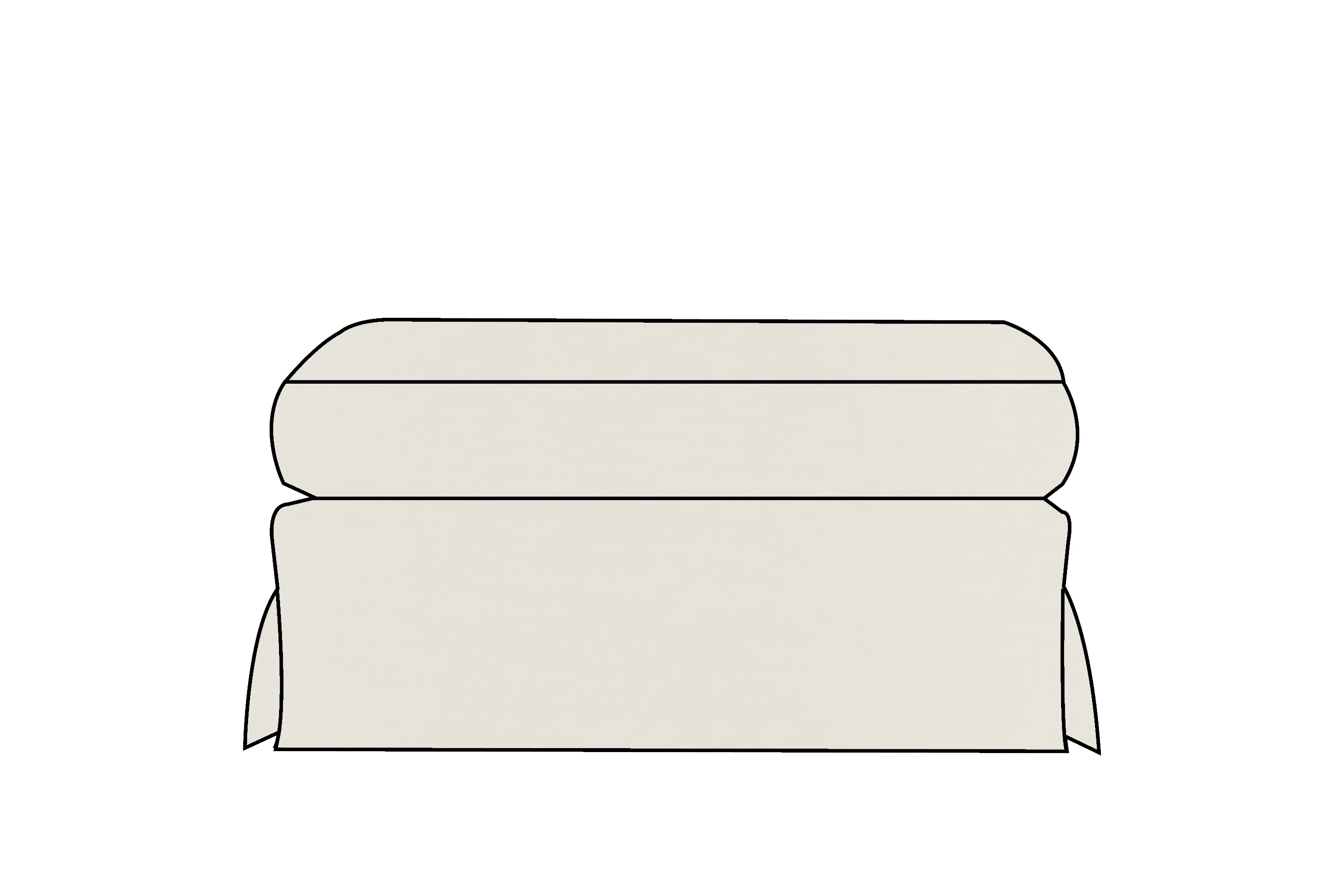 Kate | Bench Footstool Extra Loose Cover | Capri Dove