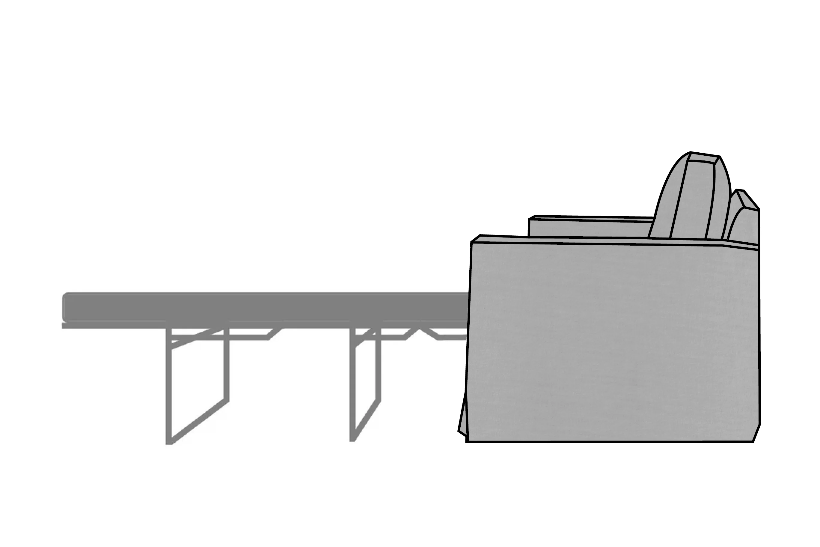 Kate | Sofa Bed Extra Loose Cover | Capri Light Grey - Image 2