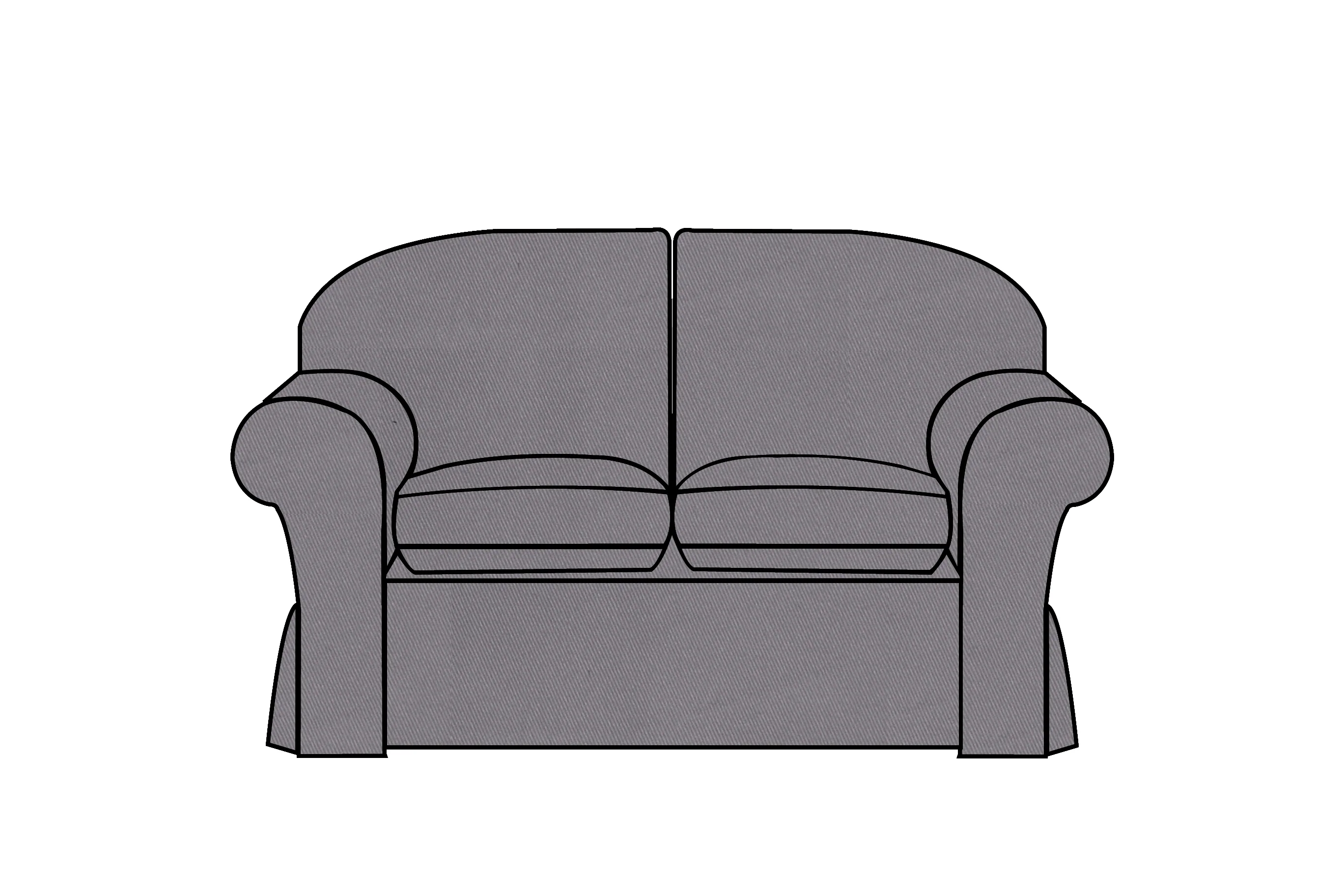 Madrid | 2 Seater Extra Loose Cover | Miami Charcoal