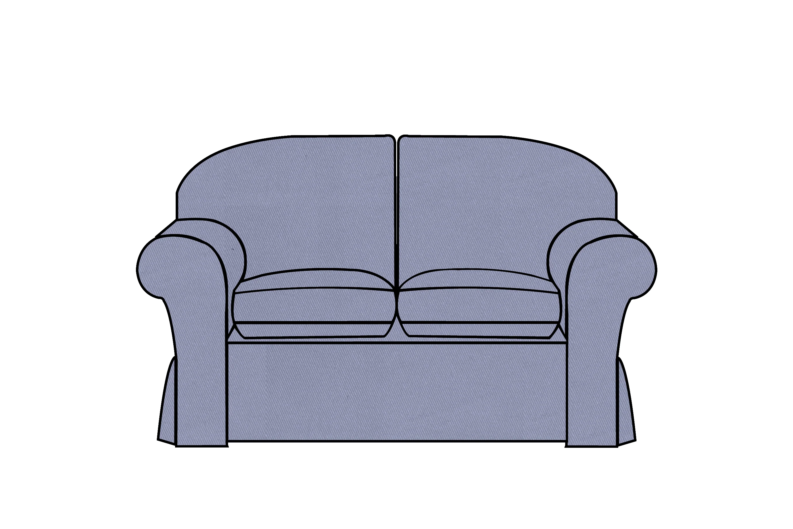 Madrid | 2 Seater Extra Loose Cover | Miami Sea Blue