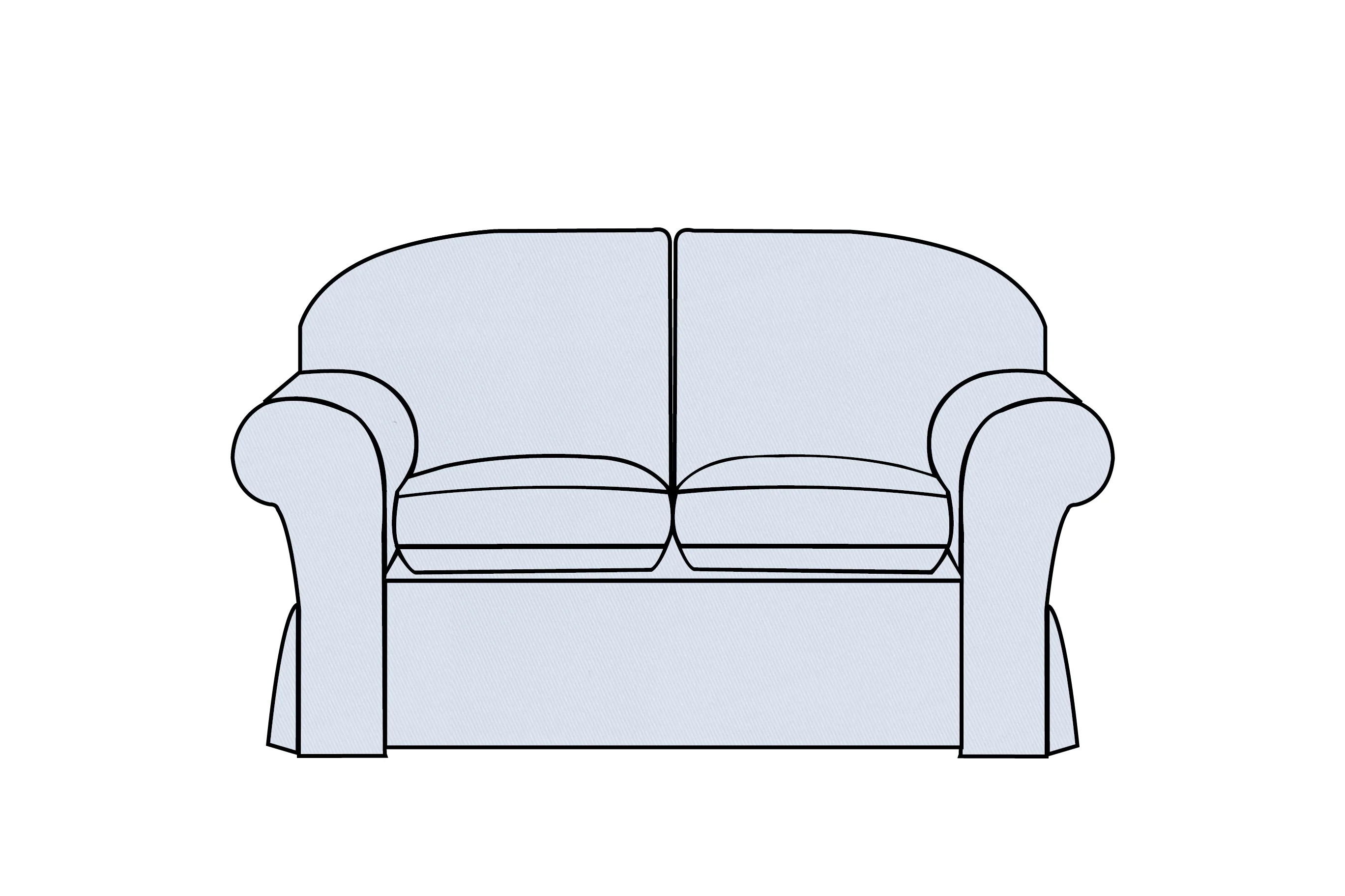 Madrid | 2 Seater Extra Loose Cover | Miami Sky Blue