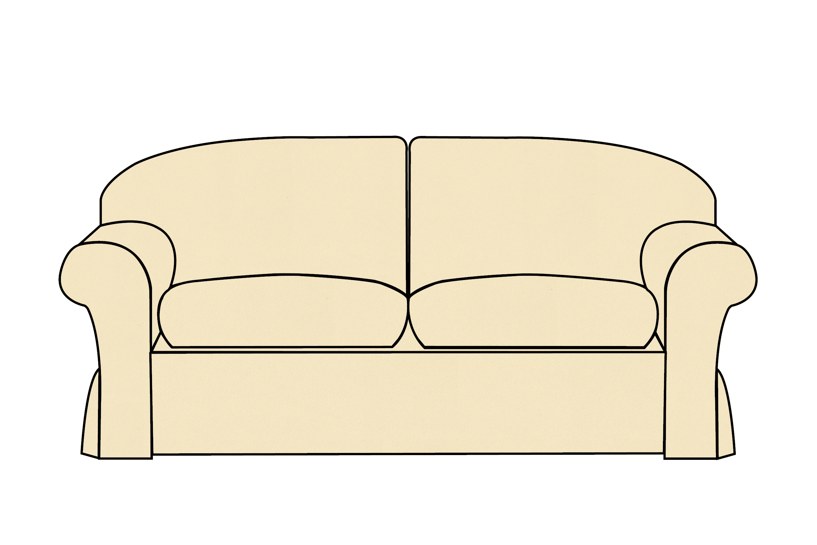 Madrid | 3 Seater Extra Loose Cover | Miami Ivory