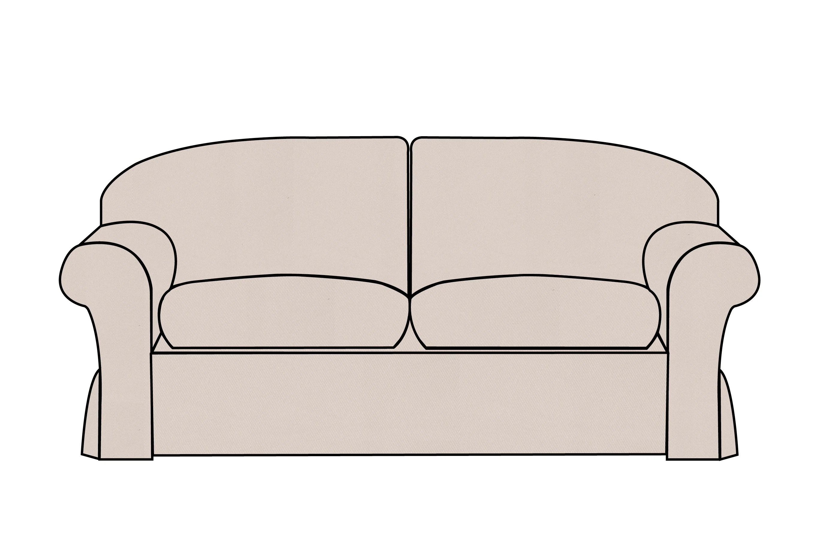 Madrid | 3 Seater Extra Loose Cover | Miami Oatmeal