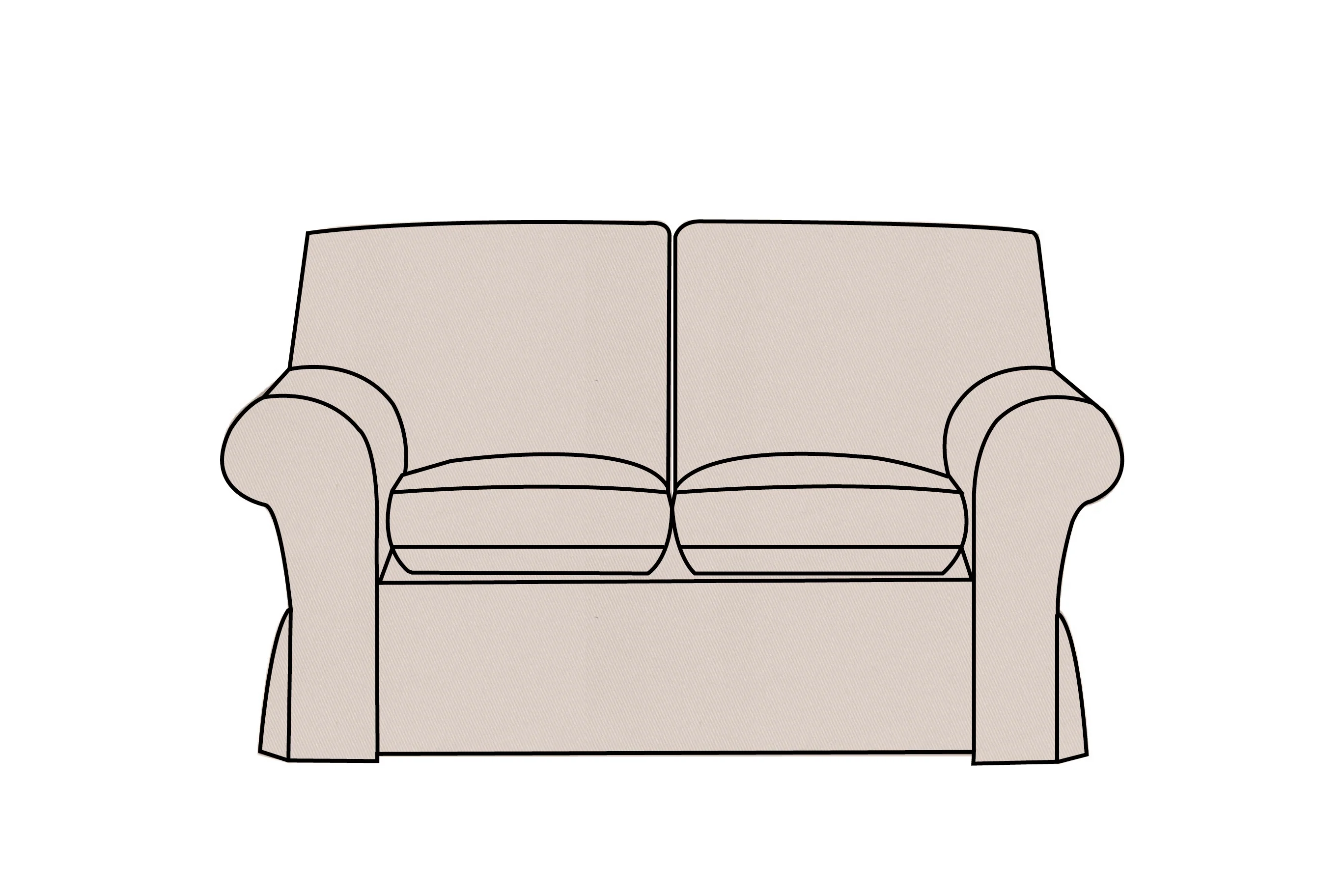 Newport | 2 Seater Extra Loose Cover | Miami Oatmeal