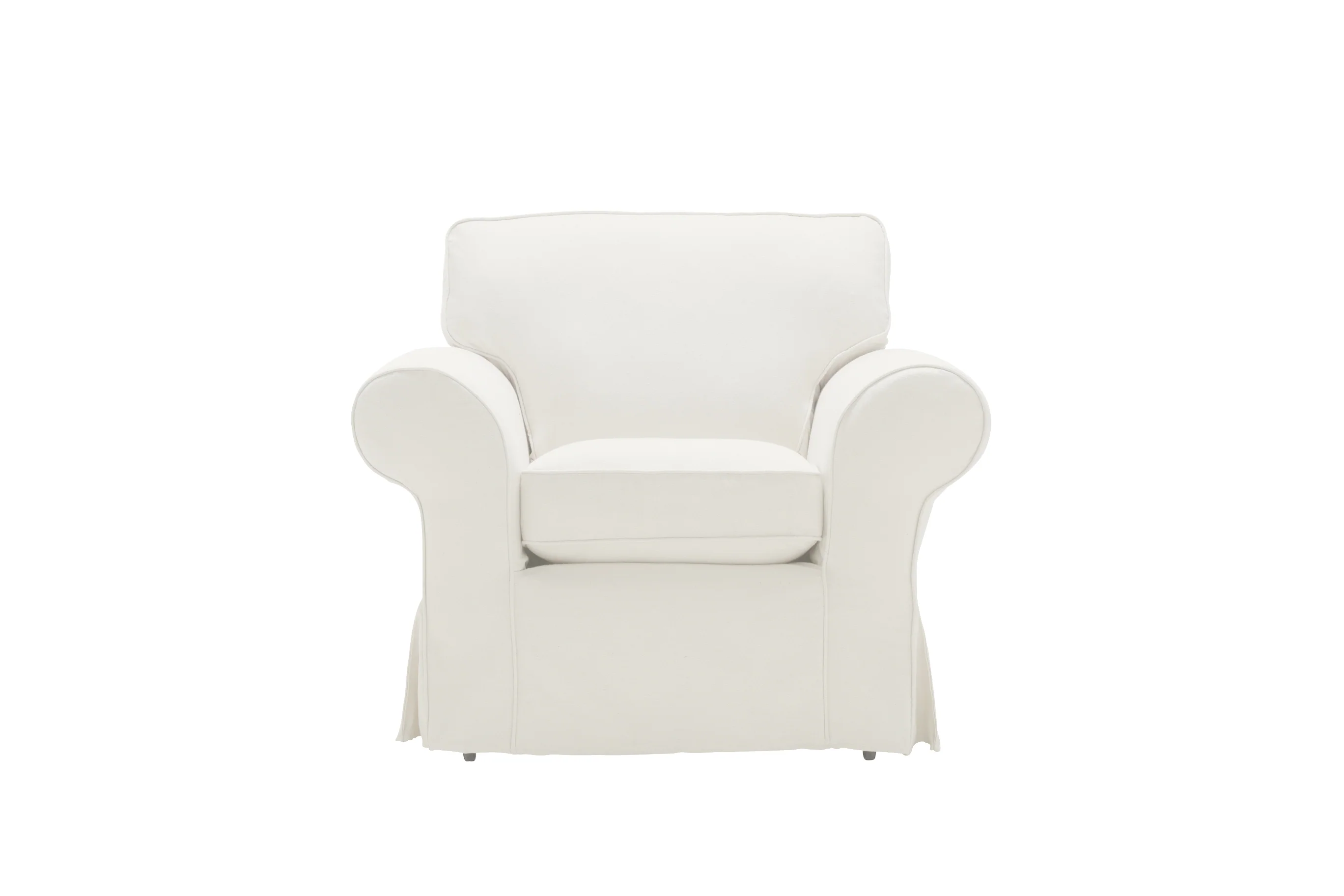 Newport | Armchair Extra Loose Cover | Miami Snow White - Image 2