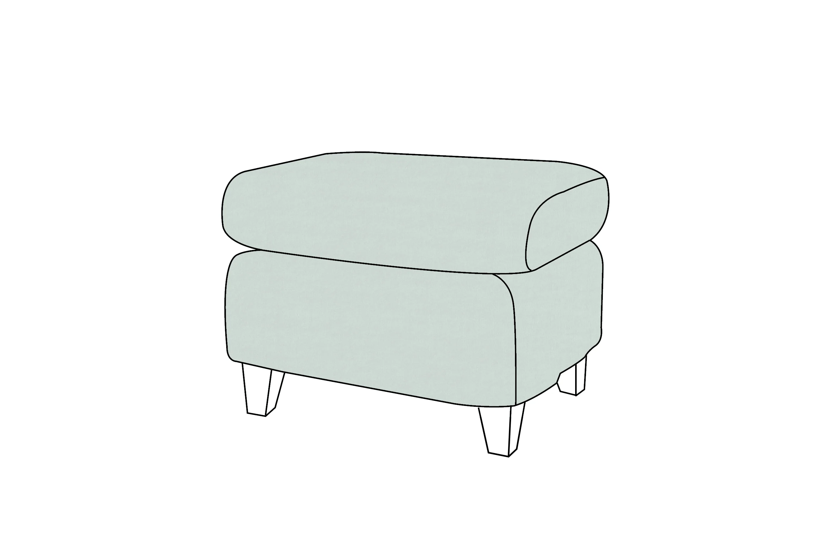 Padstow | Footstool Extra Loose Cover | Capri Duck Egg
