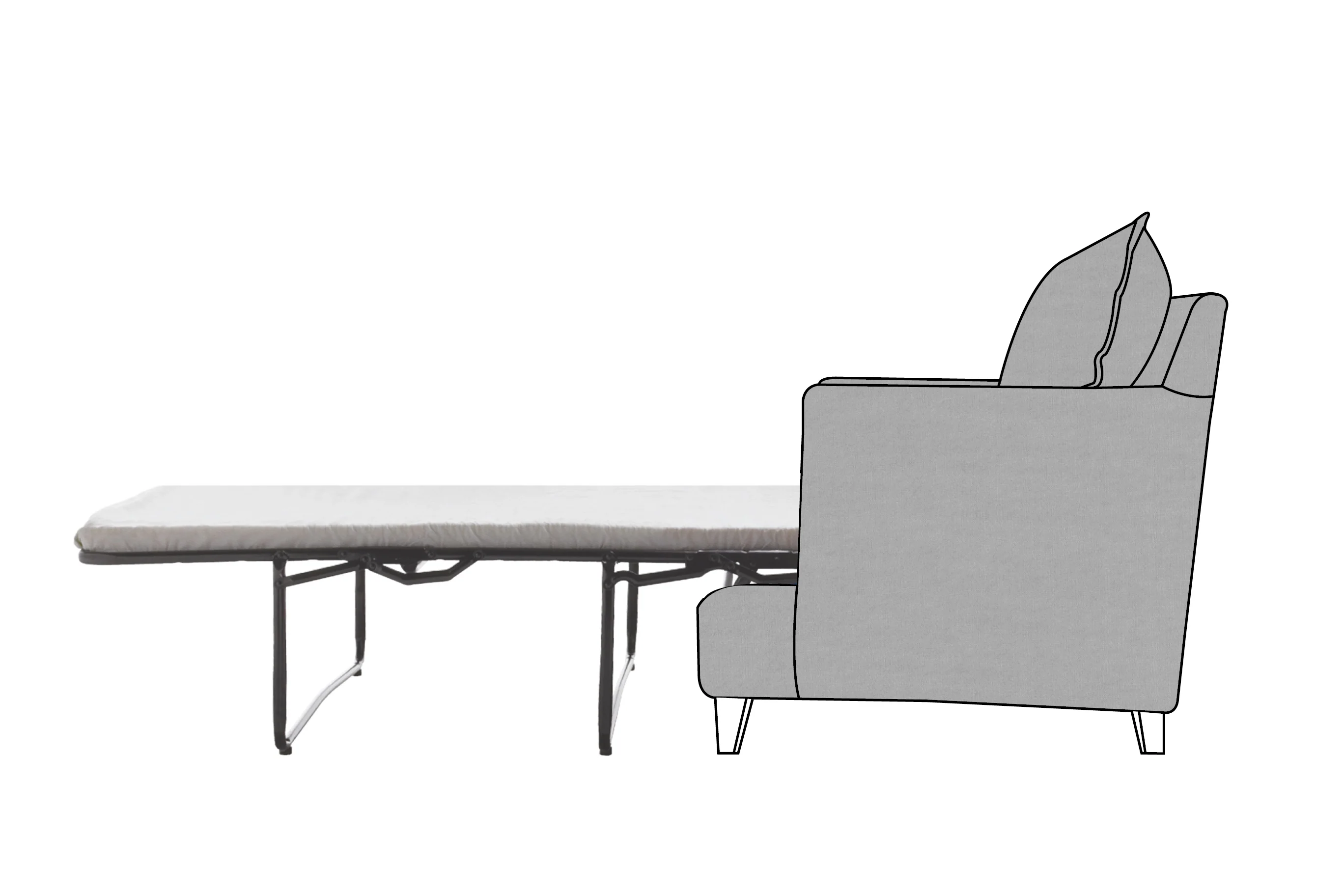 Padstow | Sofa Bed Extra Loose Cover | Capri Light Grey